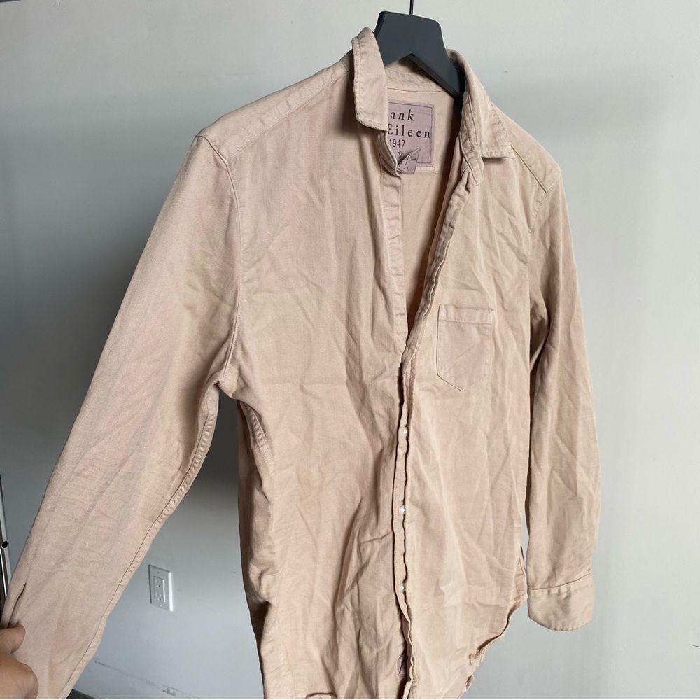 $278 New Tan Frank & Eileen Famous Denim “Eileen” Button Up Shirt #5 Sz Medium - Picture 5 of 11
